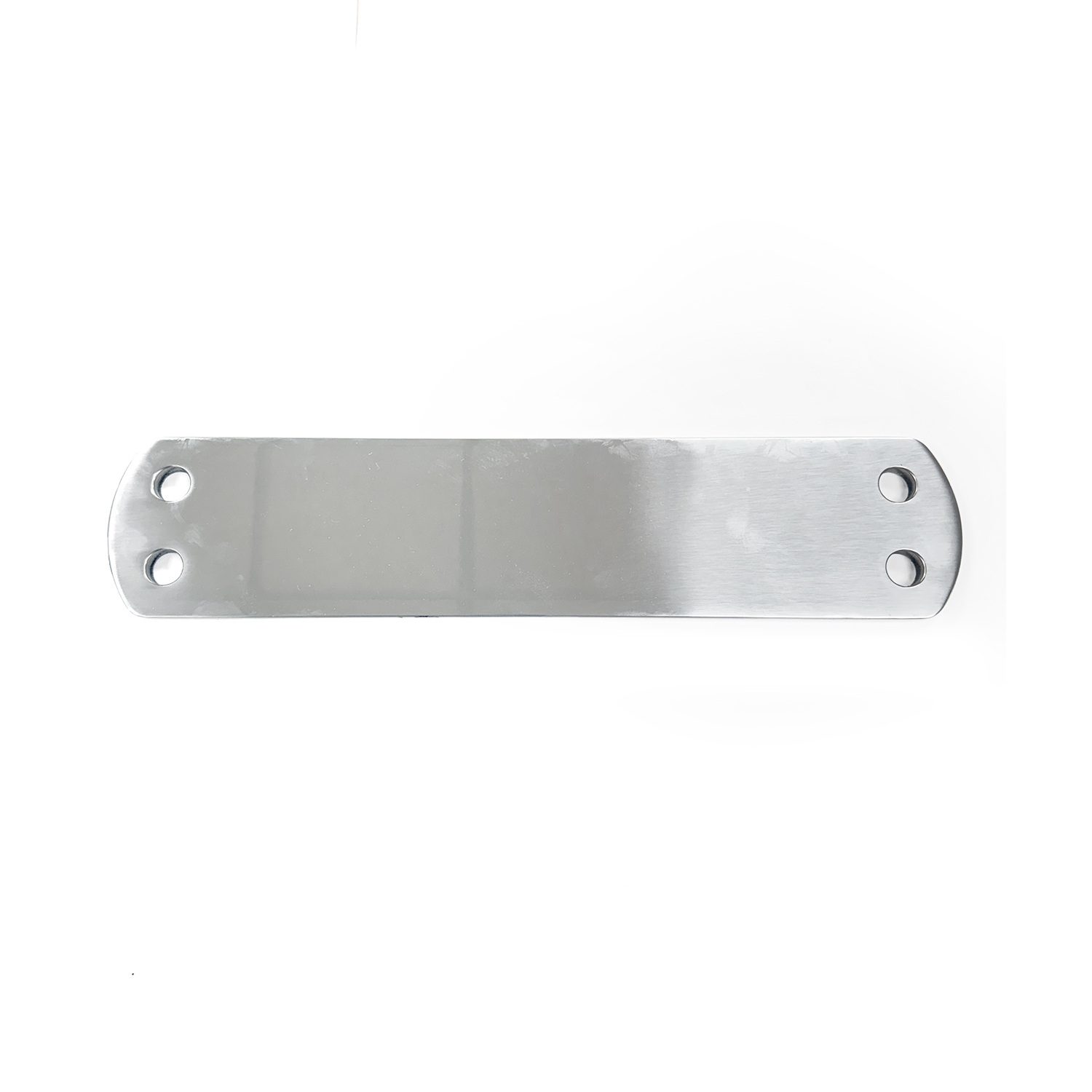 Large plate four hole, clear polished stainless steel, 3.13″ wide – MP-3SS Product Image 1