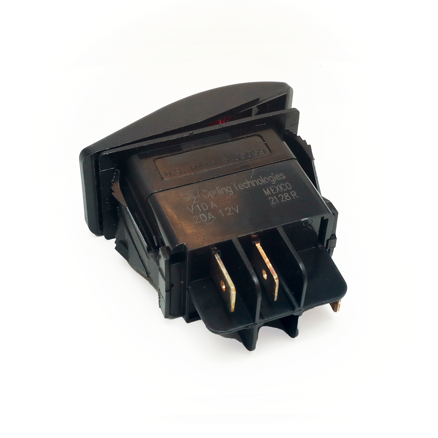 Rocker switch single on / off light – RSSNFLBK Product Image 2