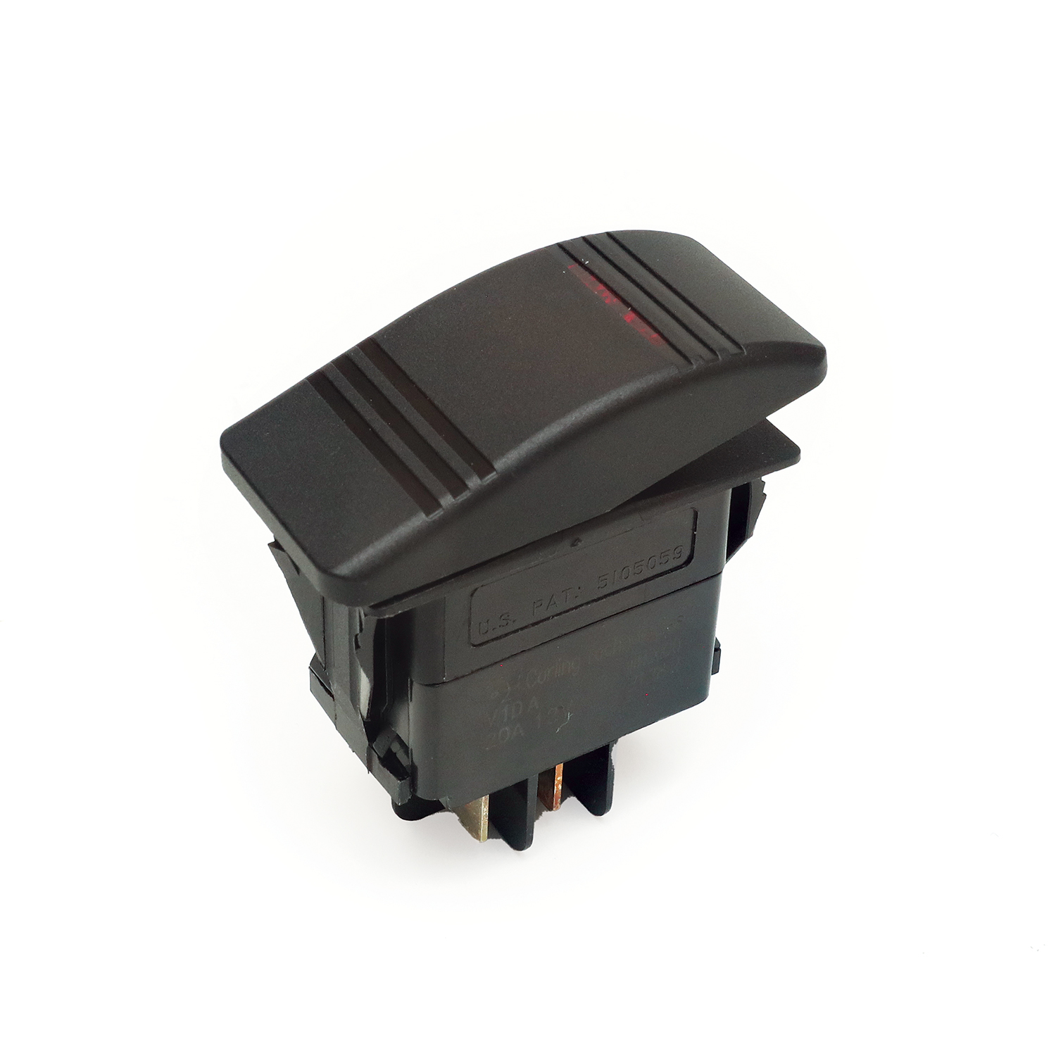 Rocker switch single on / off light – RSSNFLBK Product Image 1