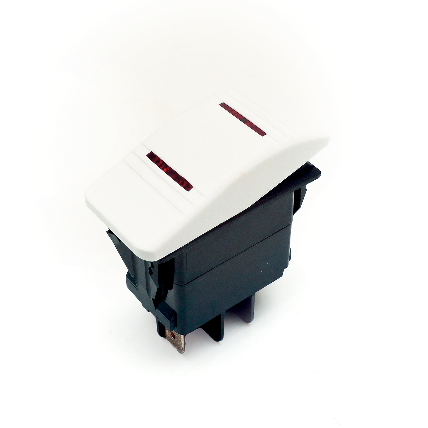 On / off / on single pole lighted rocker switch – RSSNFNLW Product Image 1