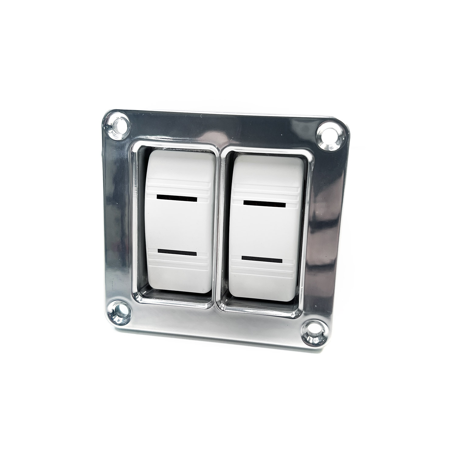 Flush mount billett flush aluminum twin rocker switch panel – SP2N Product Image 1
